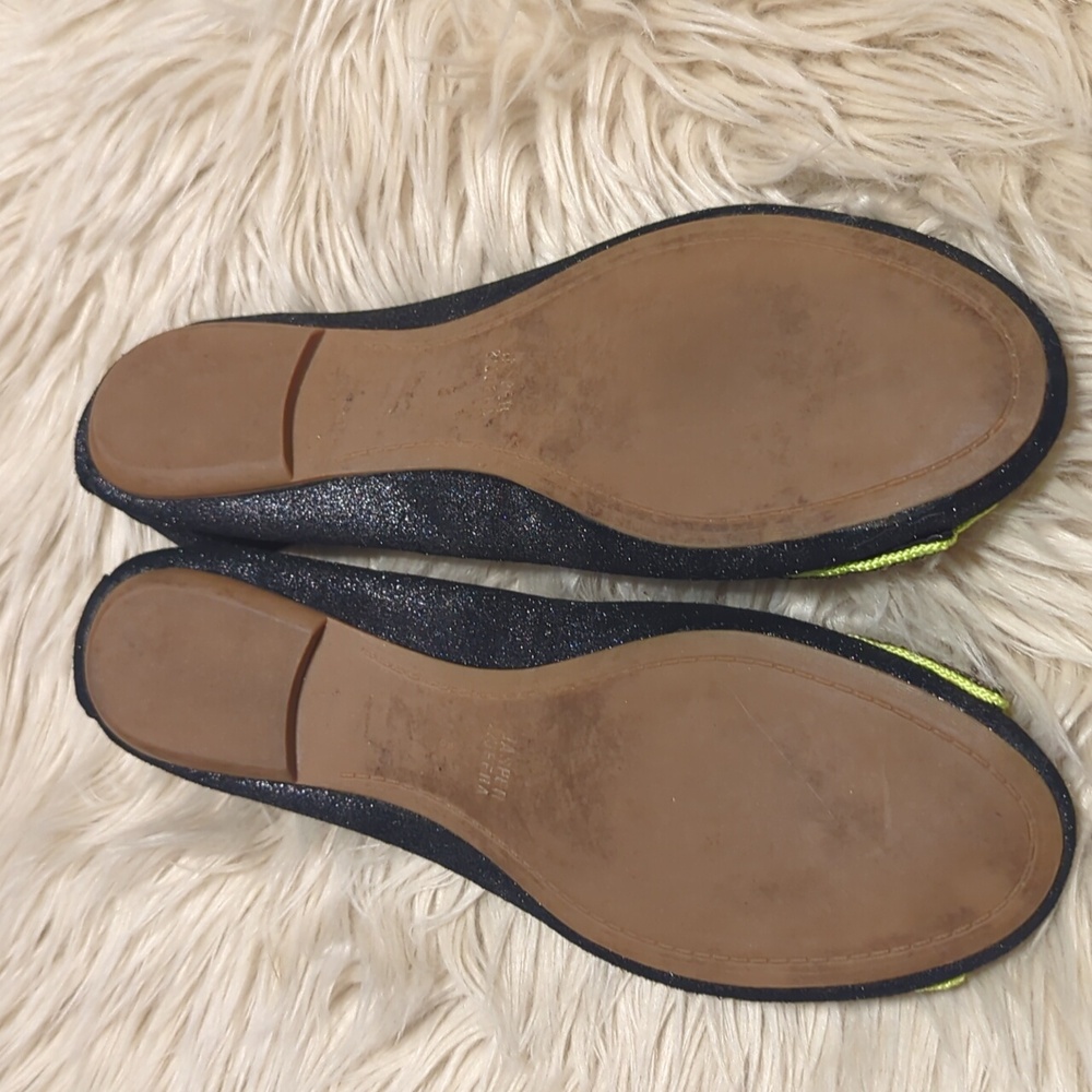 Anthropologie Jasper & Jeera Rani Jeweled Beaded Flats  Metallic Black gray Sz 8 - Picture 3 of 4